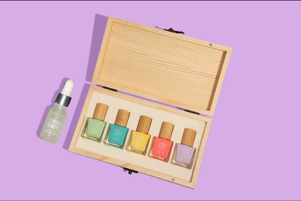 Non Toxic Nail Polish Summer time Rainbow Gift Box Bundle