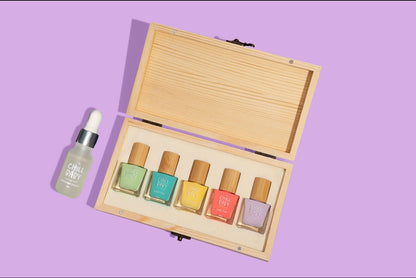 Non Toxic Nail Polish Summer time Rainbow Gift Box Bundle
